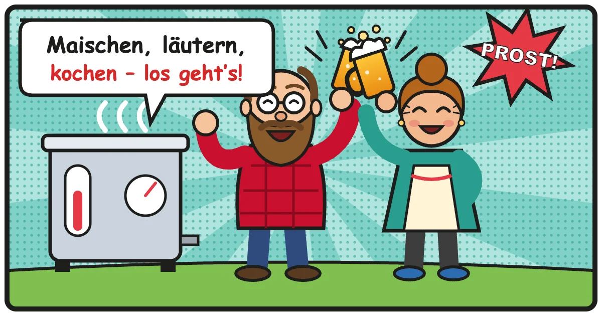 Comic: Maischen, läutern, kochen – los geht’s! – Braukessel & Geräte