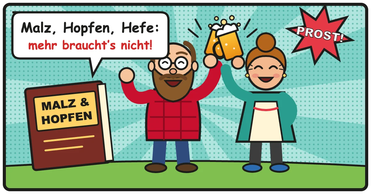 Comic: Malz, Hopfen, Hefe: mehr braucht’s nicht! – Brauzutaten (Malz, Hopfen, Hefe)
