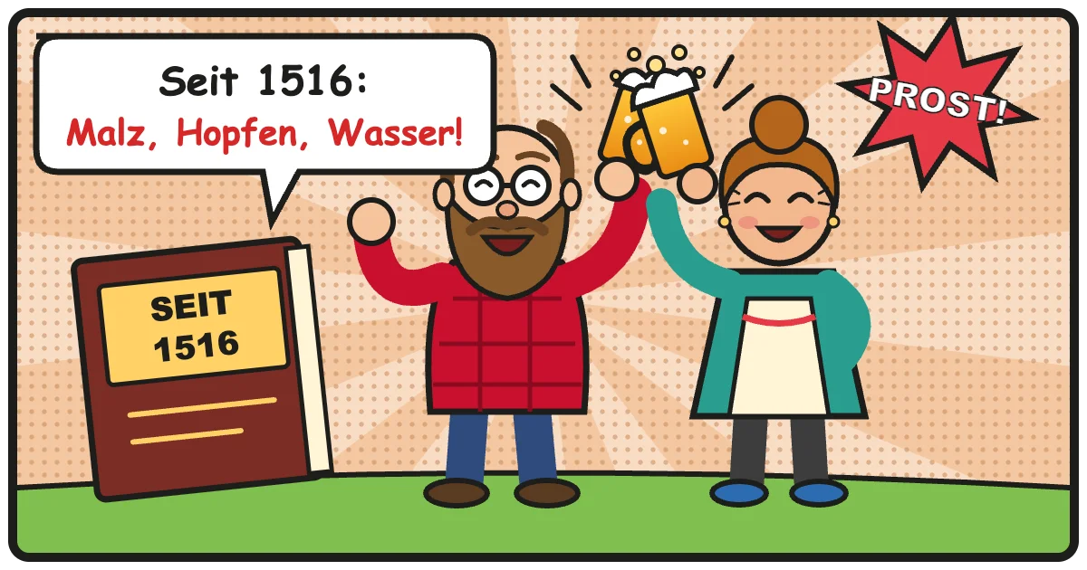 Comic: Seit 1516: Malz, Hopfen, Wasser! – Reinheitsgebot & Biergeschichte