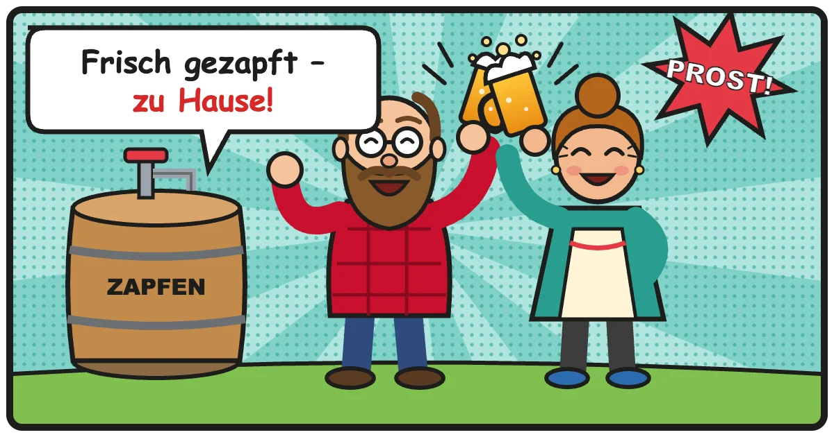 Comic: Frisch gezapft – zu Hause! – Zapfanlagen & Bierfass